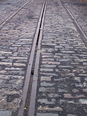 Tram lines in the Kingsway tunnel